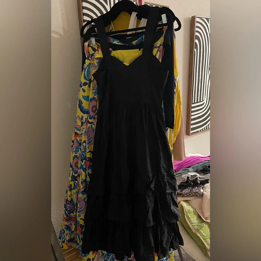 H&M premium 100% cotton Tiered Midi Dress - Picture 3 of 3